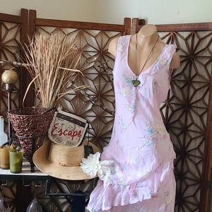 SALE TODAY PINK MULTI FLORAL LONGER DRESS SIZE 12